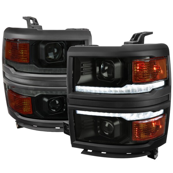 Spec-D Tuning 14-15 Chevrolet Silverado 1500 Projector Headlights 2LHP-SIV14SM-SQ-RS - main